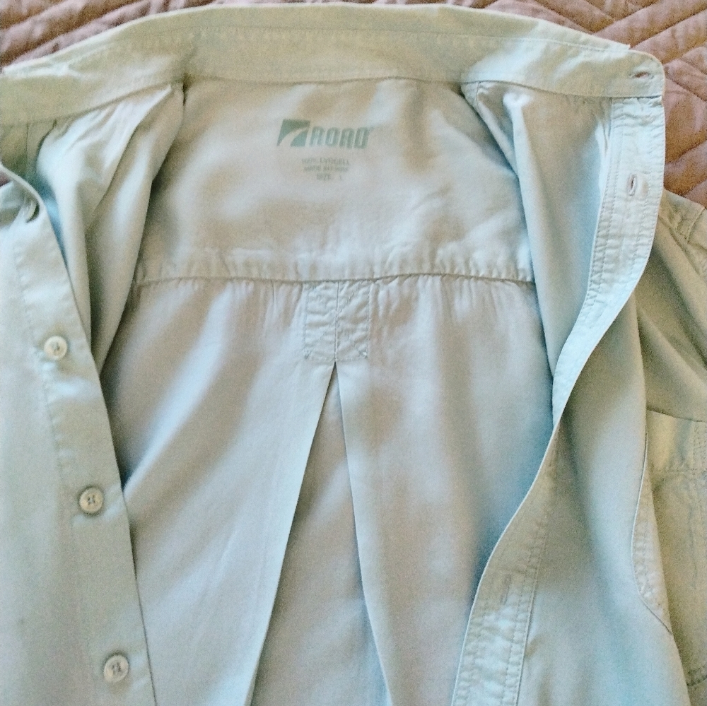 ROAD Apperral L seafoam Long Sleeve Casual Dress Shirt